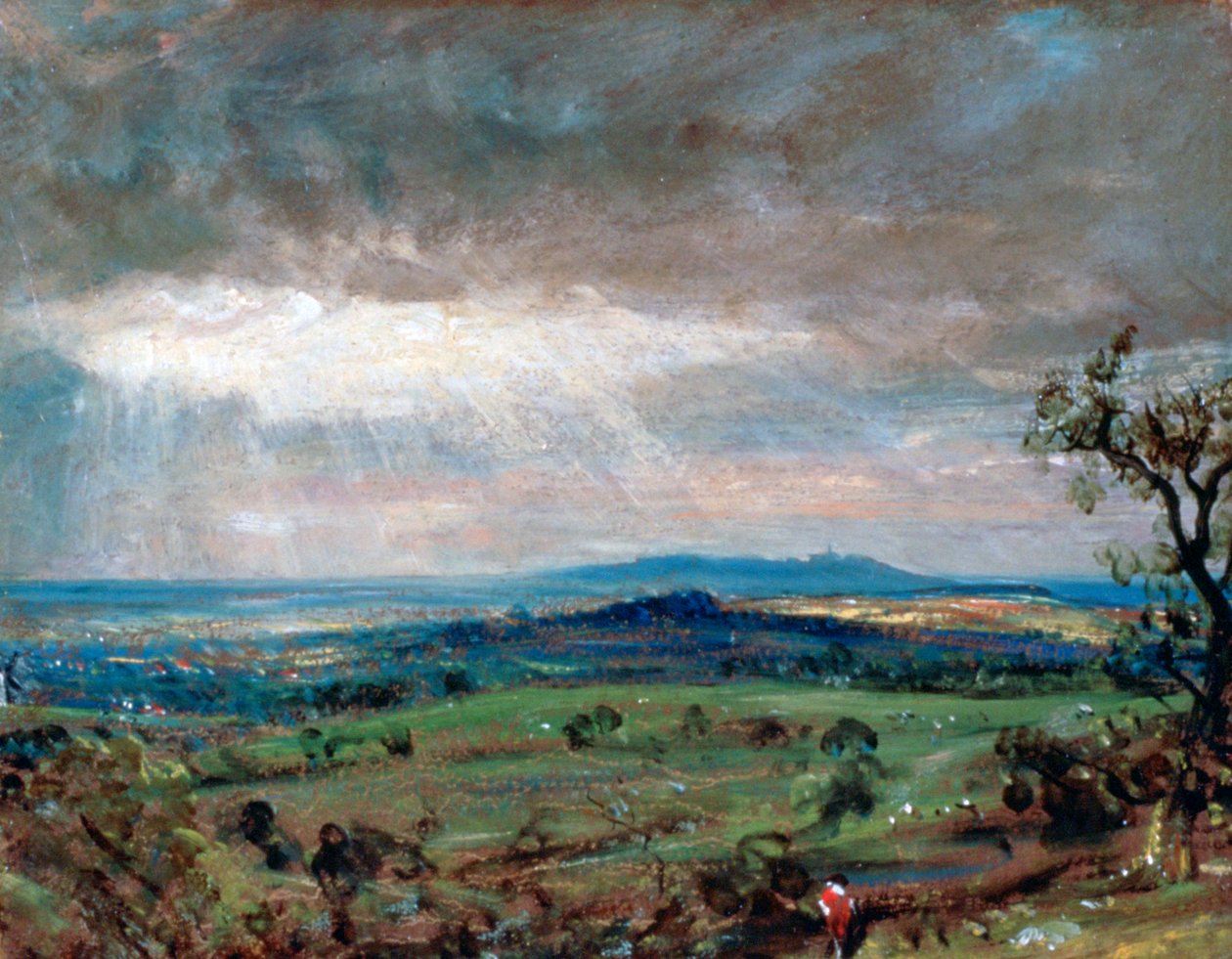Hampstead Heath mit Harrow in der Ferne, um 1821 von John Constable