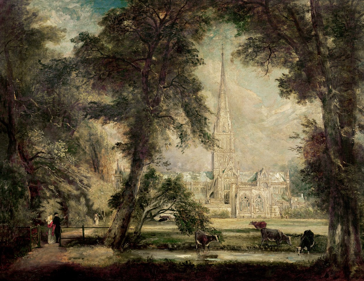 Kathedrale von Salisbury vom Bischofsgelände, ca. 1822-23 von John Constable