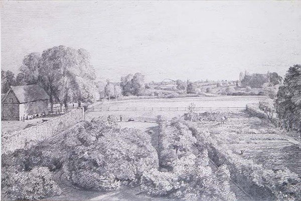 Ansicht von East Bergholt über den Küchengarten von Golding, Constables Haus von John Constable