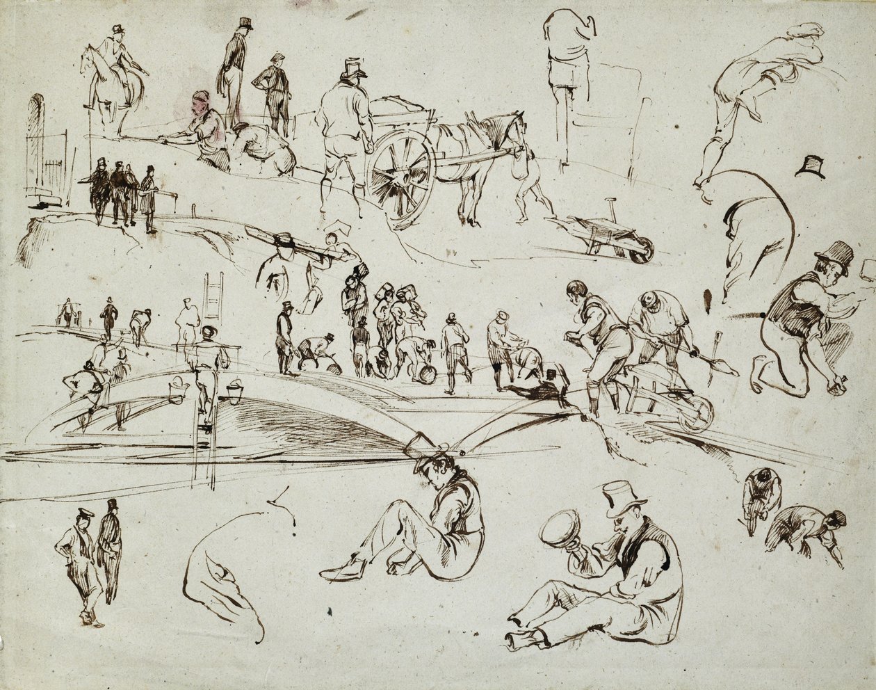 Bau der London- und Birmingham-Eisenbahn, ca. 1835 von John Cooke Bourne
