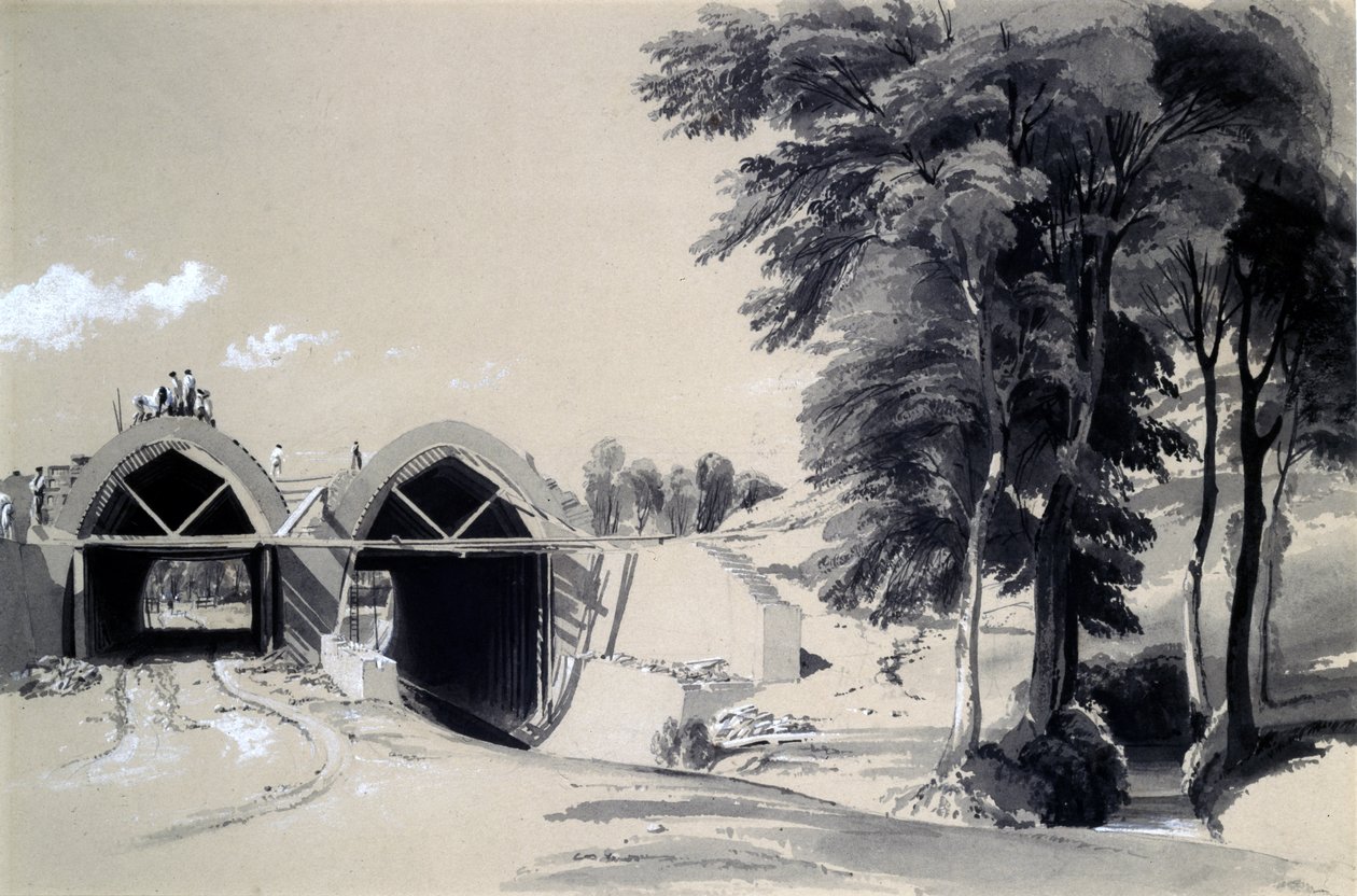 Occupation Bridge, Bugbrooke, Northamptonshire, 9. Juli 1837 von John Cooke Bourne