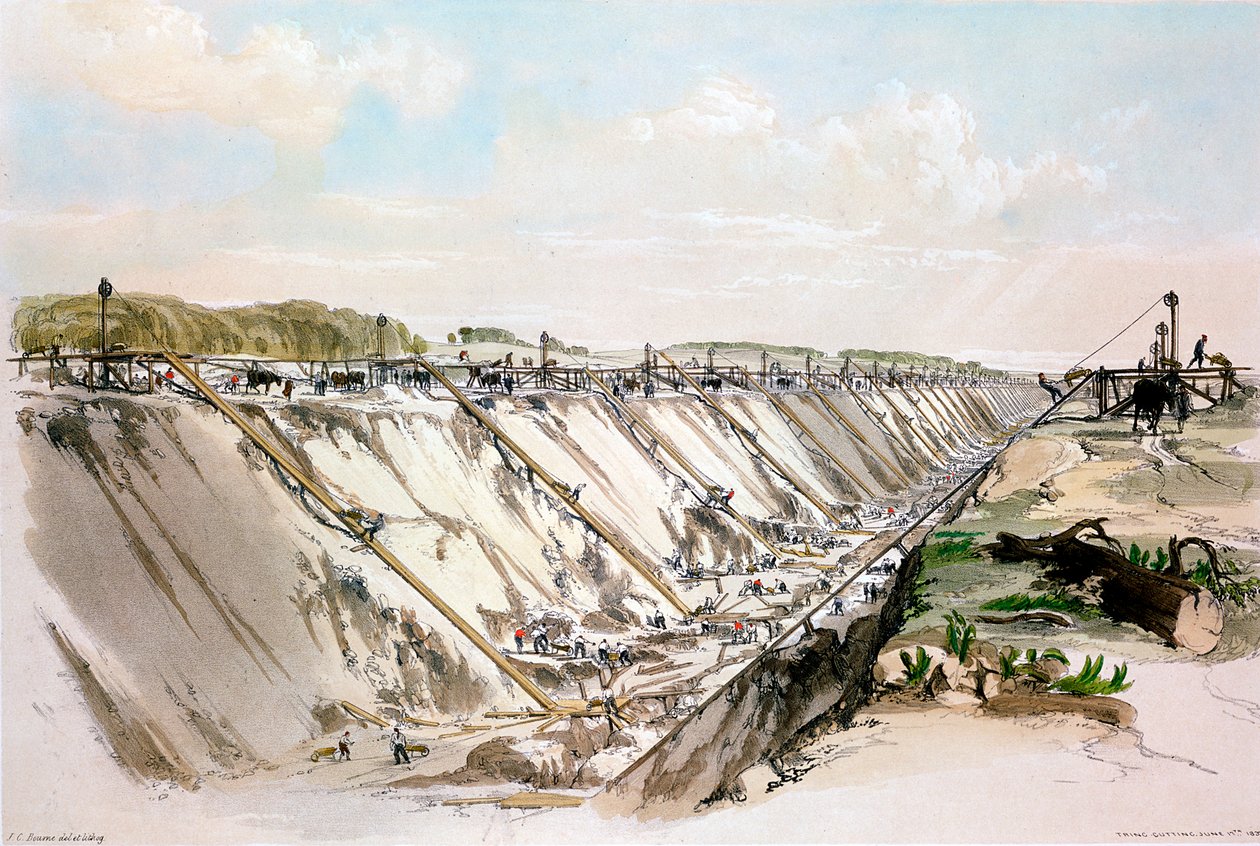 Tring Cutting, London & Birmingham Railway, 17. Juni 1837, 1839 von John Cooke Bourne