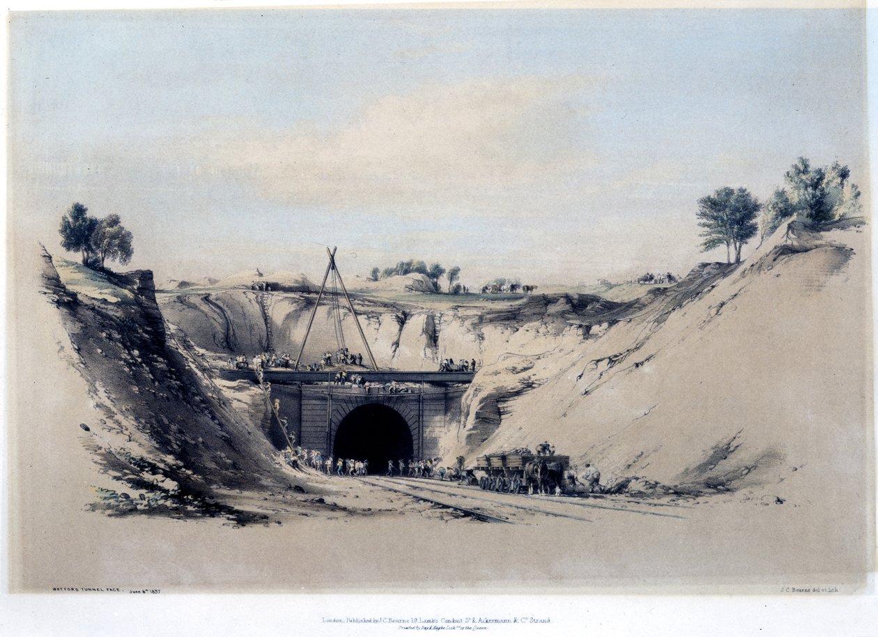 Watford Tunnel, Hertfordshire, 6. Juni 1837 von John Cooke Bourne