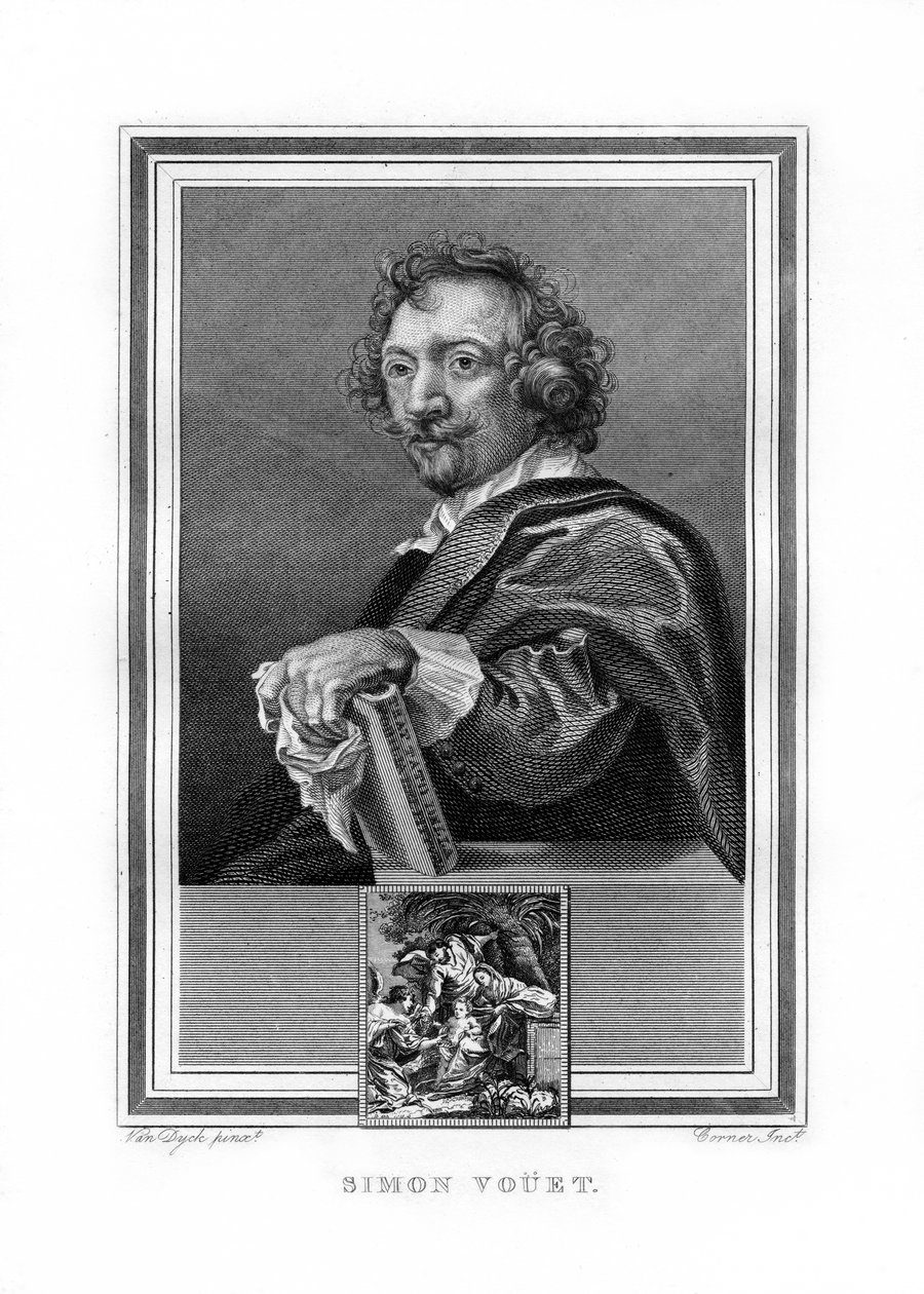 Simon Vouet, französischer Barockmaler, 1825 von John Corner