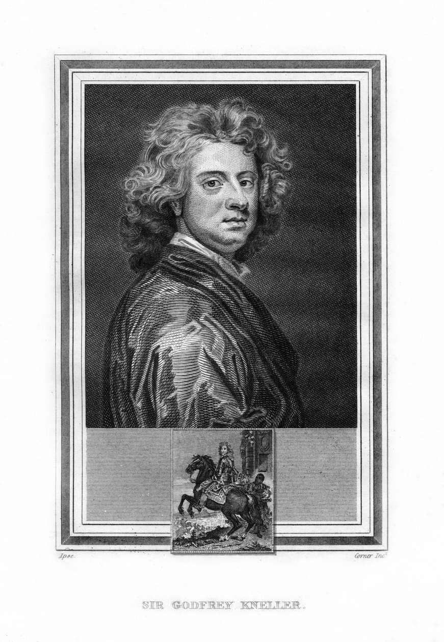 Sir Godfrey Kneller, deutsch-englischer Barockmaler, 1825 von John Corner
