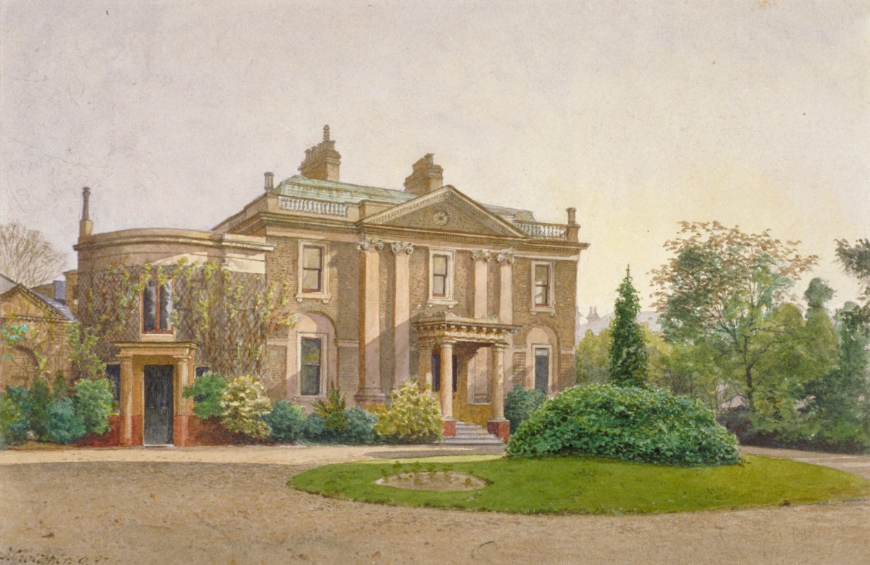 Ansicht der Vorderseite des Carroun House, South Lambeth Road, Lambeth, London, 1887 von John Crowther