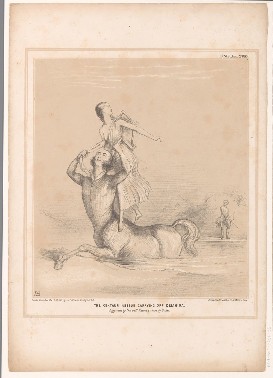 Karikatur mit Lord Bentinck als der Zentaur Nessus von John Doyle