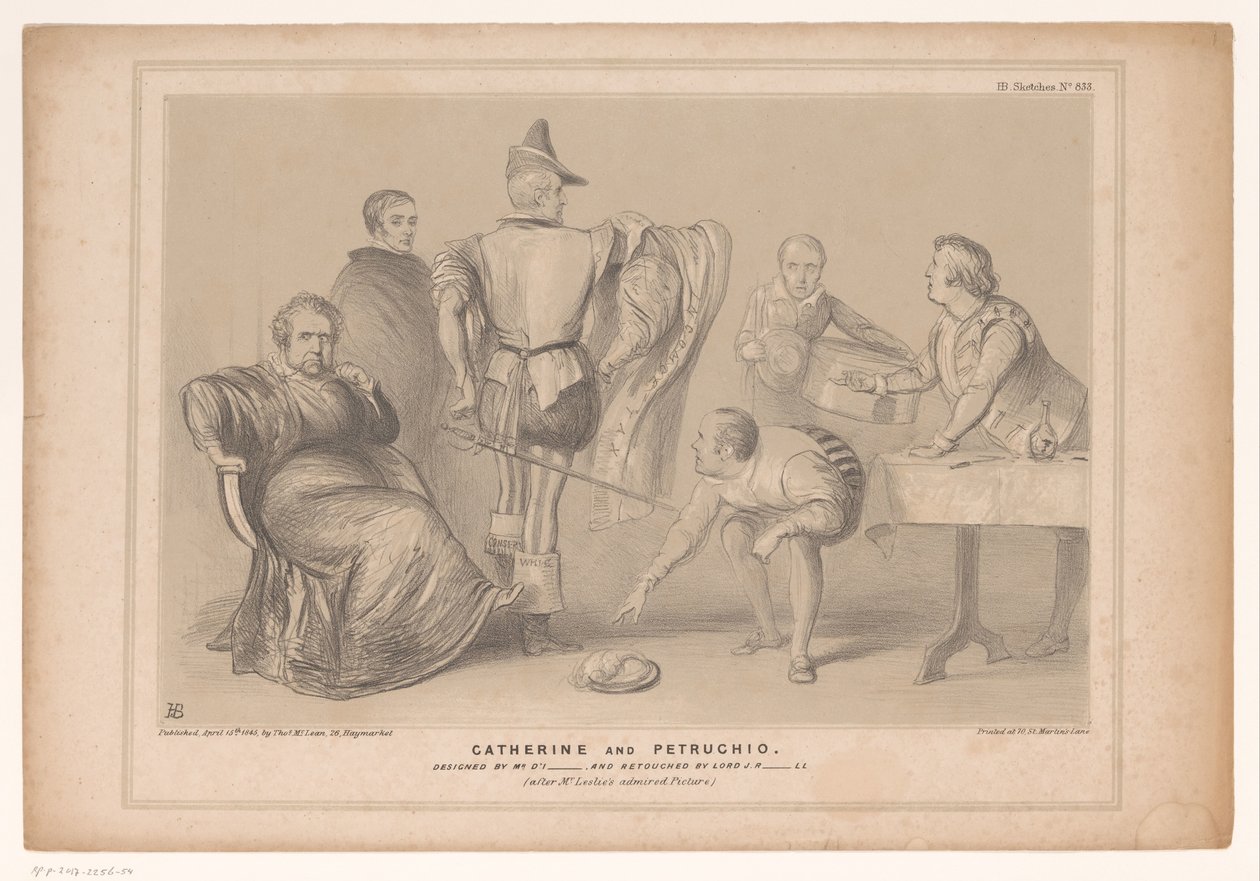Karikatur mit Premierminister Robert Peel und Joseph Hume von John Doyle