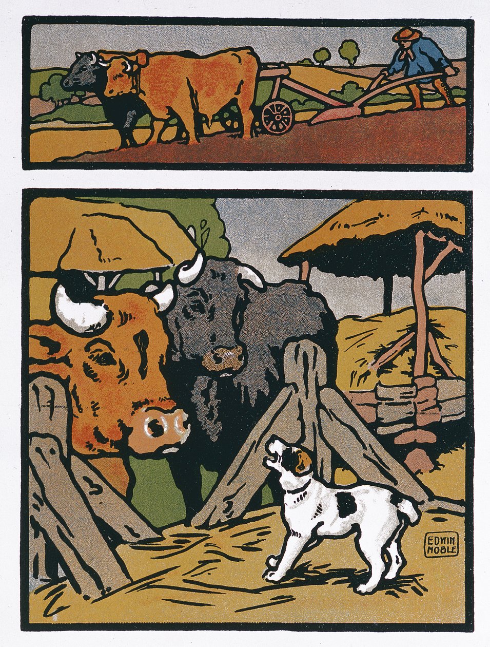 Illustration für Der Hund und die Kuh, aus 