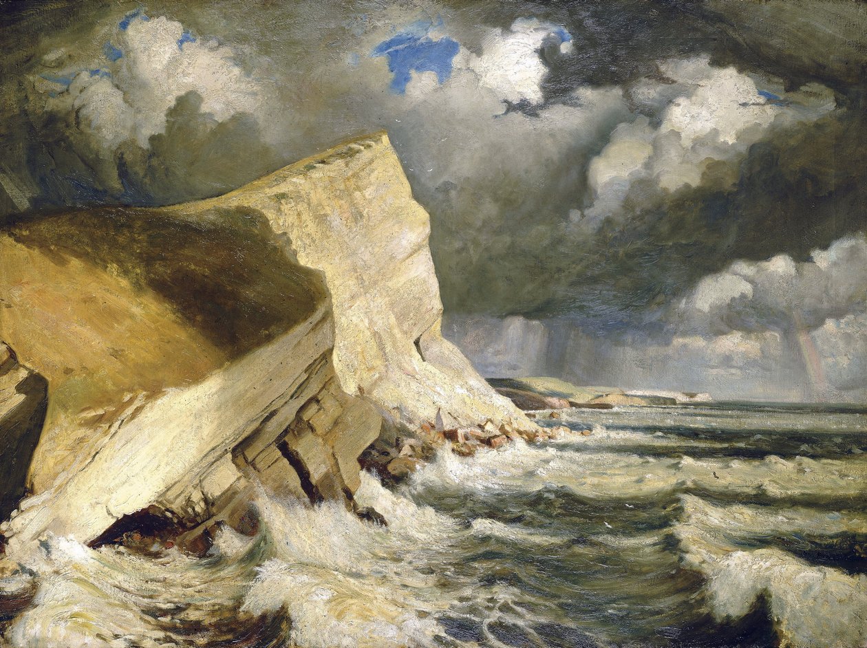 Lulworth Creek, in Dorset (England). Öl auf Leinwand von Herbert Barnard John Everett (1876-1949) von John Everett