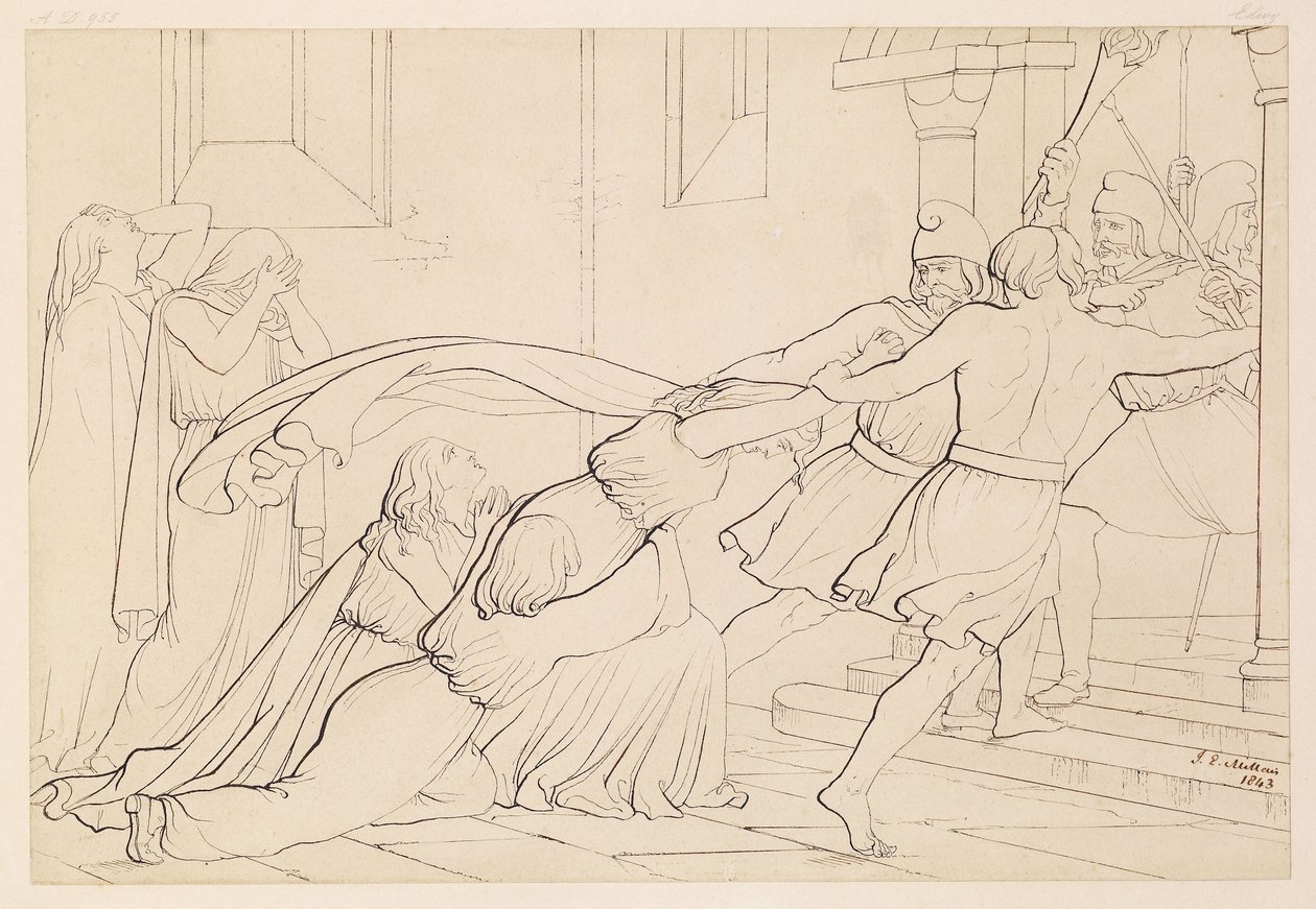 Elgiva wird auf Befehl von Erzbischof Odo ergriffen von John Everett Millais