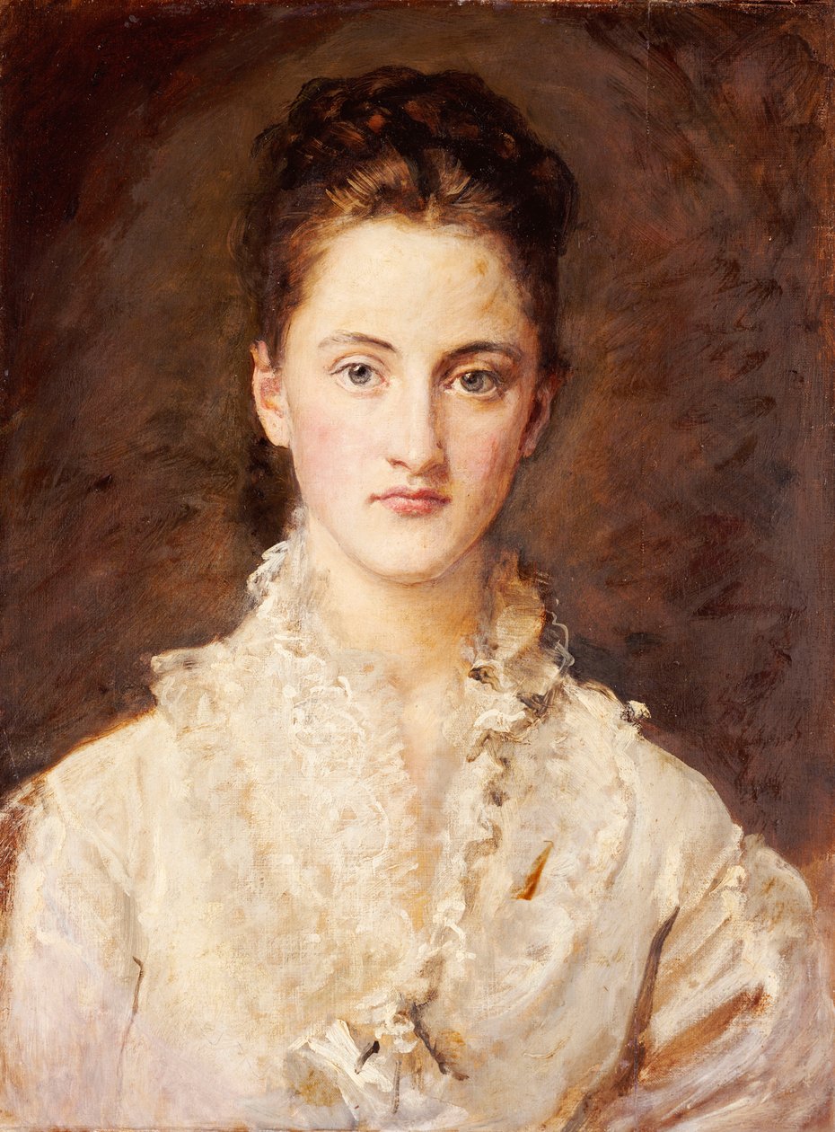 Porträt der Tochter des Künstlers, Mary, Halbfigur, 1875-76 von John Everett Millais