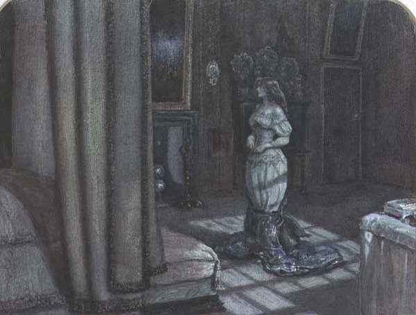 Der Abend vor St. Agnes: Innenansicht in Knole bei Sevenoaks von John Everett Millais