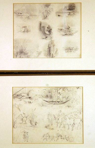 Verschiedene Skizzen von ländlichen Szenen (Jugendwerke), ca. 1842 von John Everett Millais