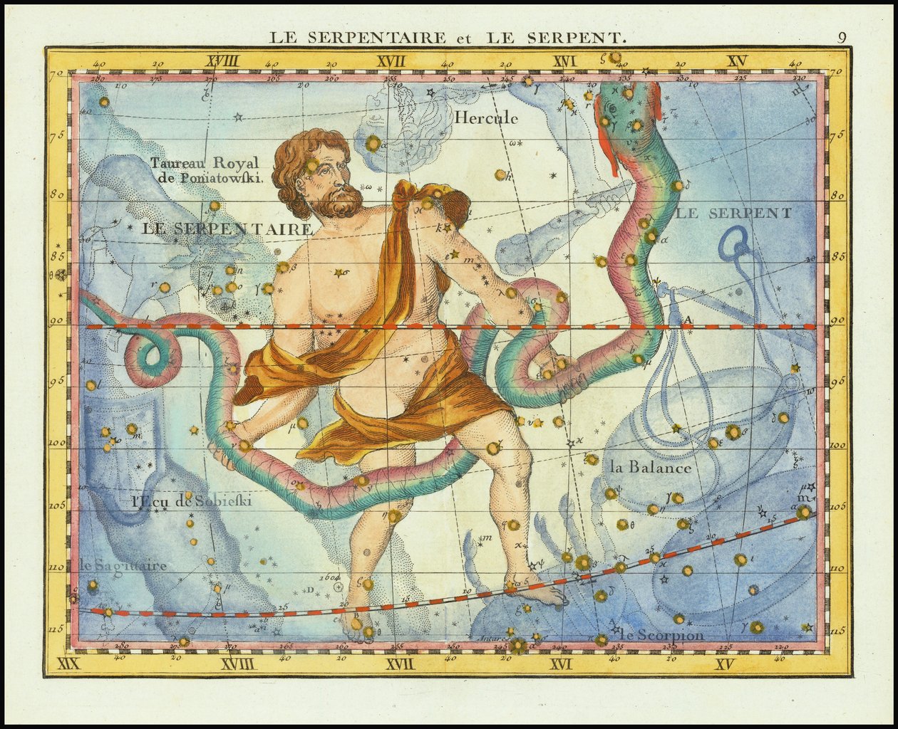 1776 - John Flamsteed - Der Schlangenträger und die Schlange (Ophiucus & Serpens) von John Flamsteed