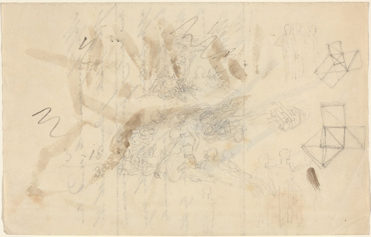 Engel steigen zu den Töchtern der Menschen herab, wahrscheinlich um 1821 von John Flaxman