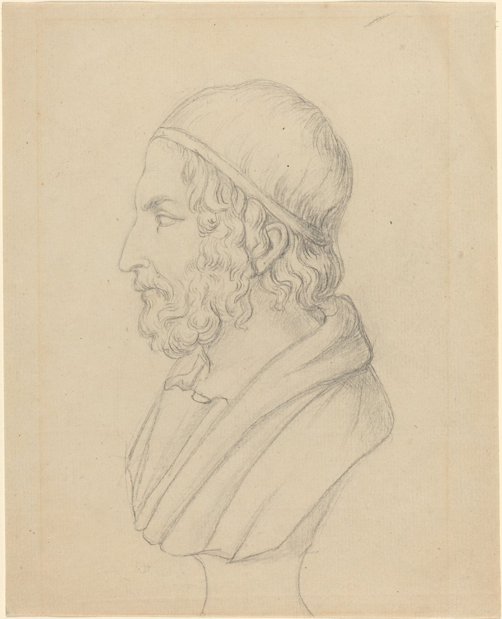 Klassische Porträtbüste eines bärtigen Mannes von John Flaxman