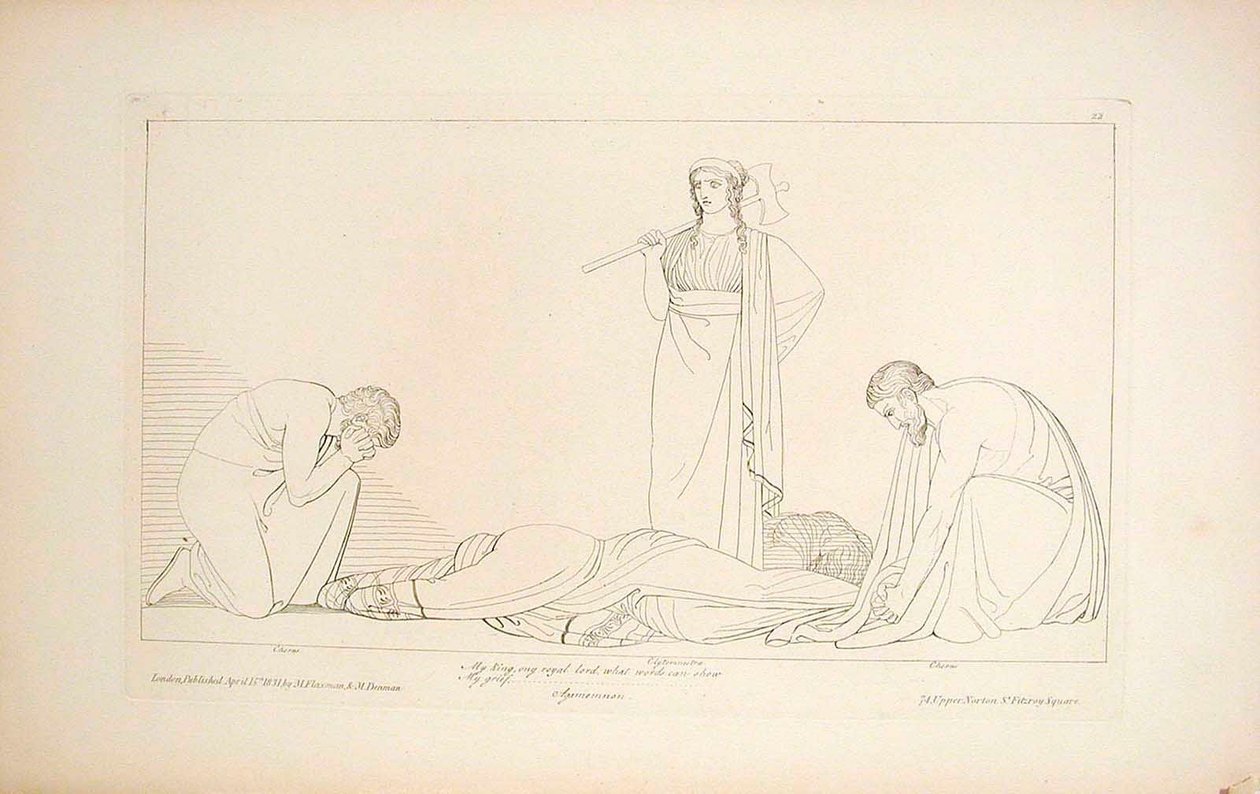 Klytaimnestra und der Chor von John Flaxman