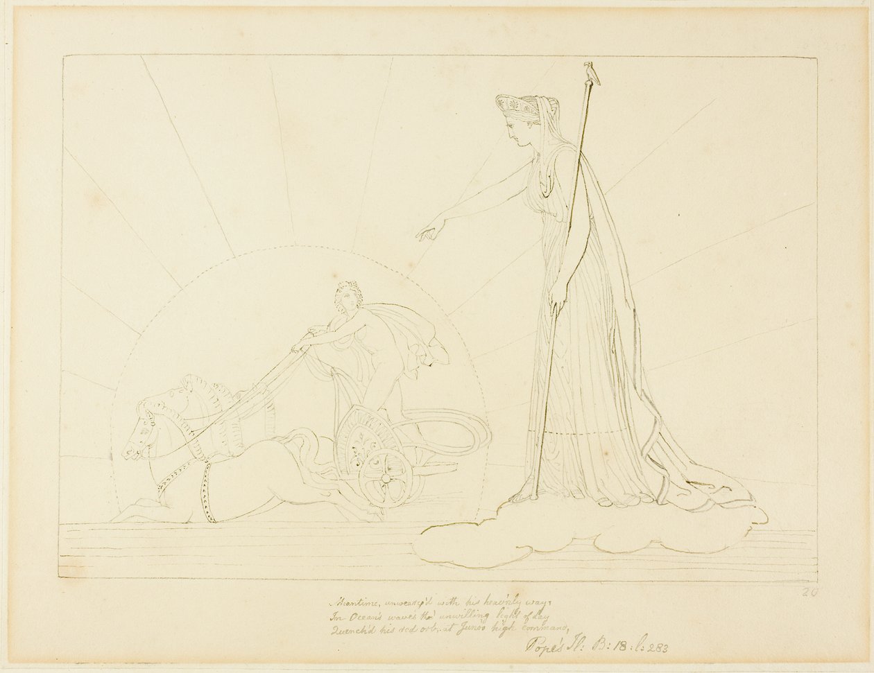 Juno befiehlt der Sonne unterzugehen von John Flaxman