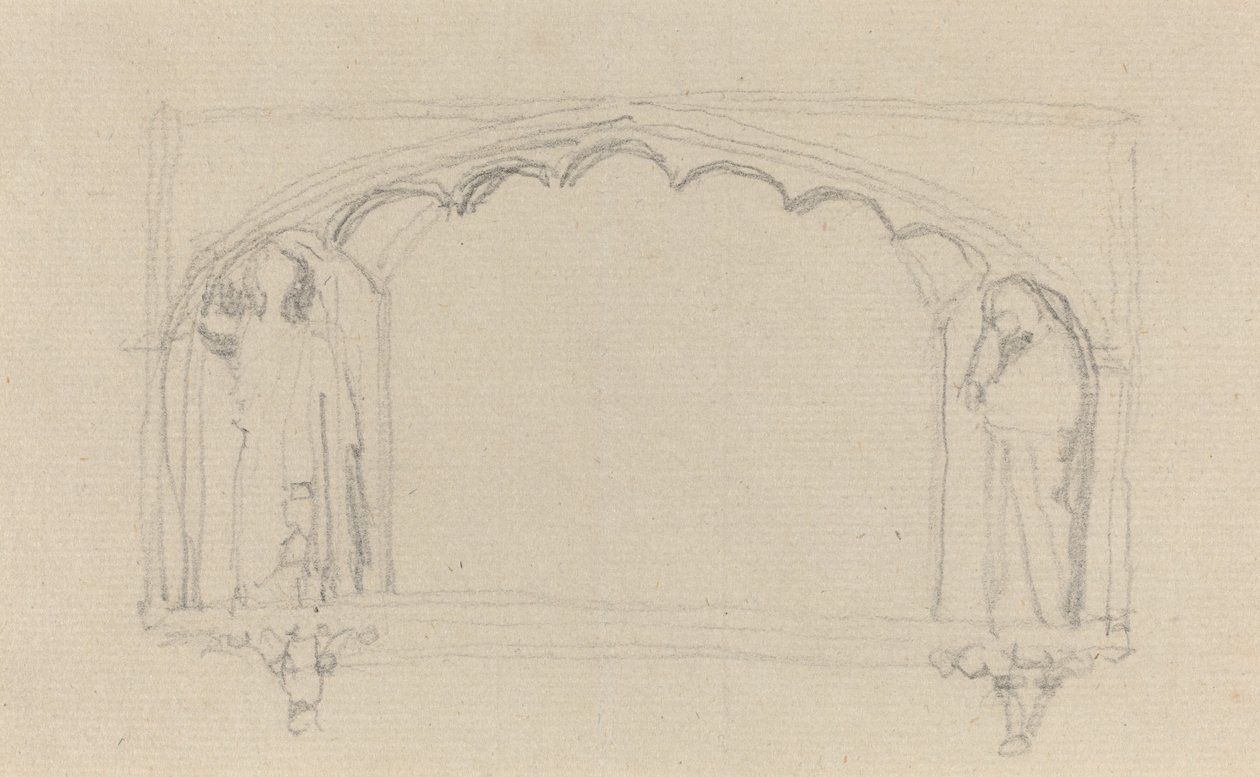 Skizze für ein gotisches Denkmal (das Simcoe-Denkmal?) von John Flaxman