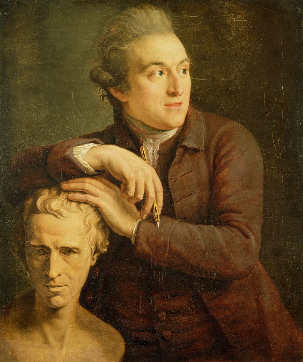 Joseph Nollekens (1737-1823) mit seiner Büste von Laurence Sterne (1713-68) 1772 von John Francis Rigaud