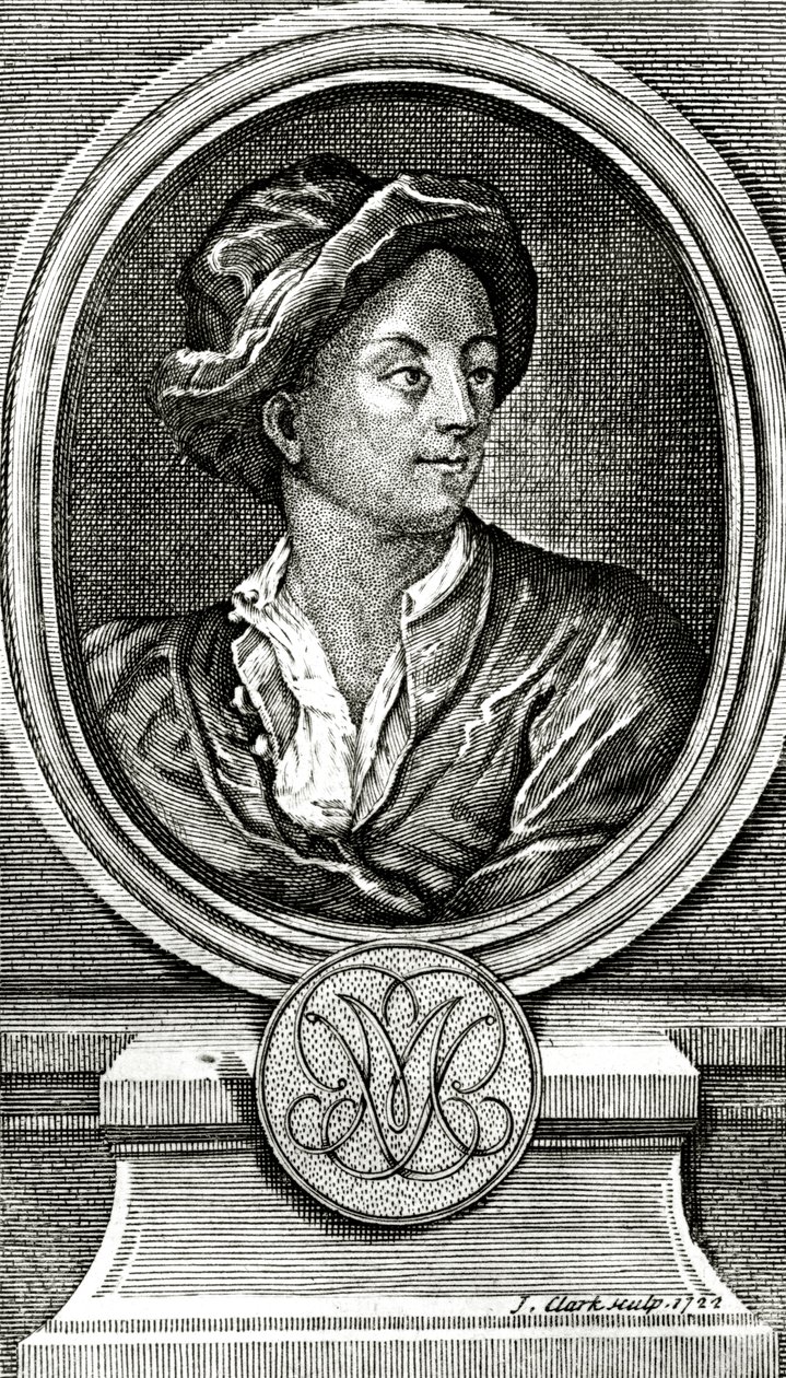 Matthew Prior, graviert von J. Clark, 1722 von John Francis Rigaud