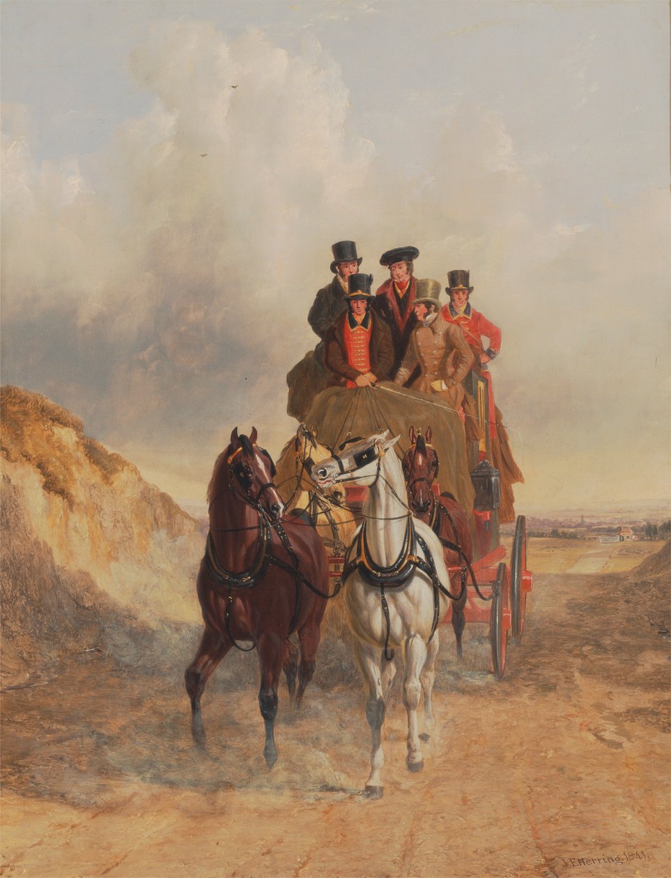 Die königliche Postkutsche auf der Straße von John Frederick Herring