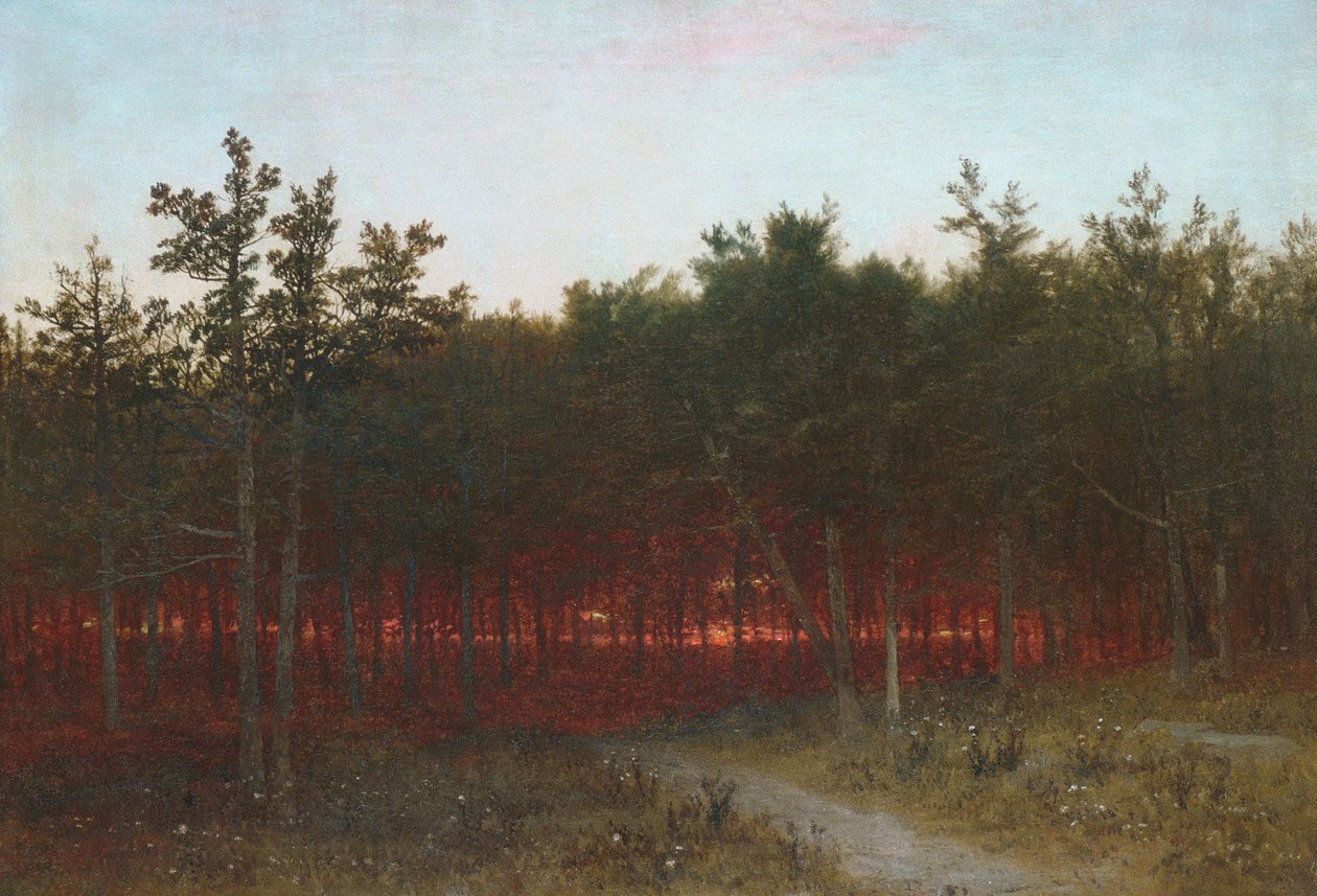 Dämmerung in den Zedern von Darien, Connecticut von John Frederick Kensett