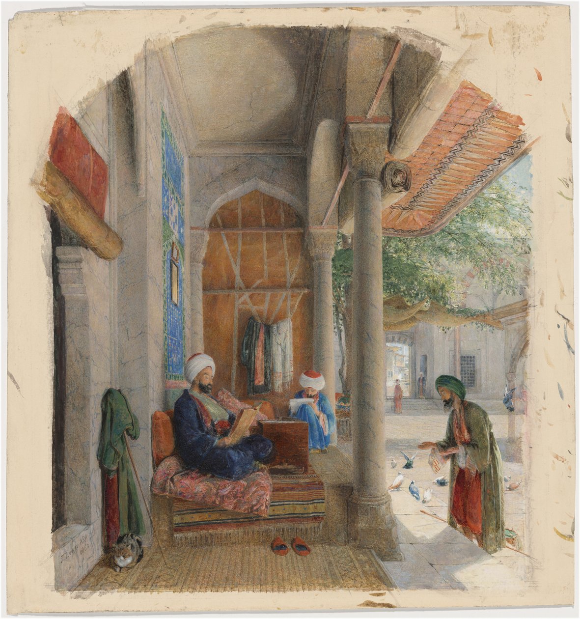 Ein Fakir an der Tür einer Moschee, Konstantinopel von John Frederick Lewis