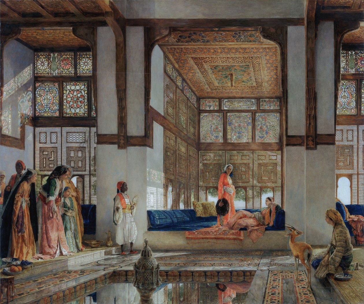 Eine Dame empfängt Besucher (Der Empfang) von John Frederick Lewis