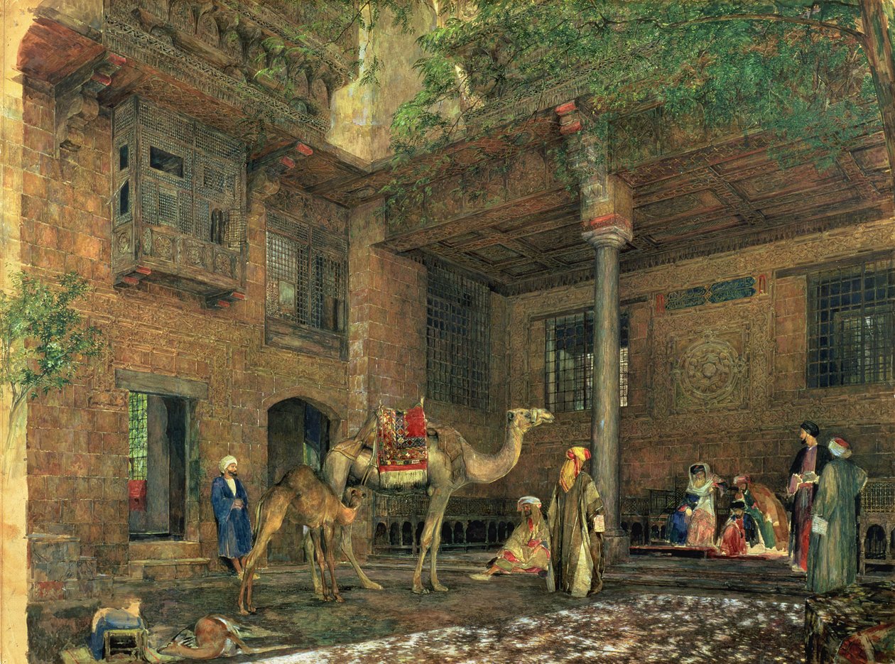 Hof des Hauses des Malers, Kairo, ca. 1851 von John Frederick Lewis