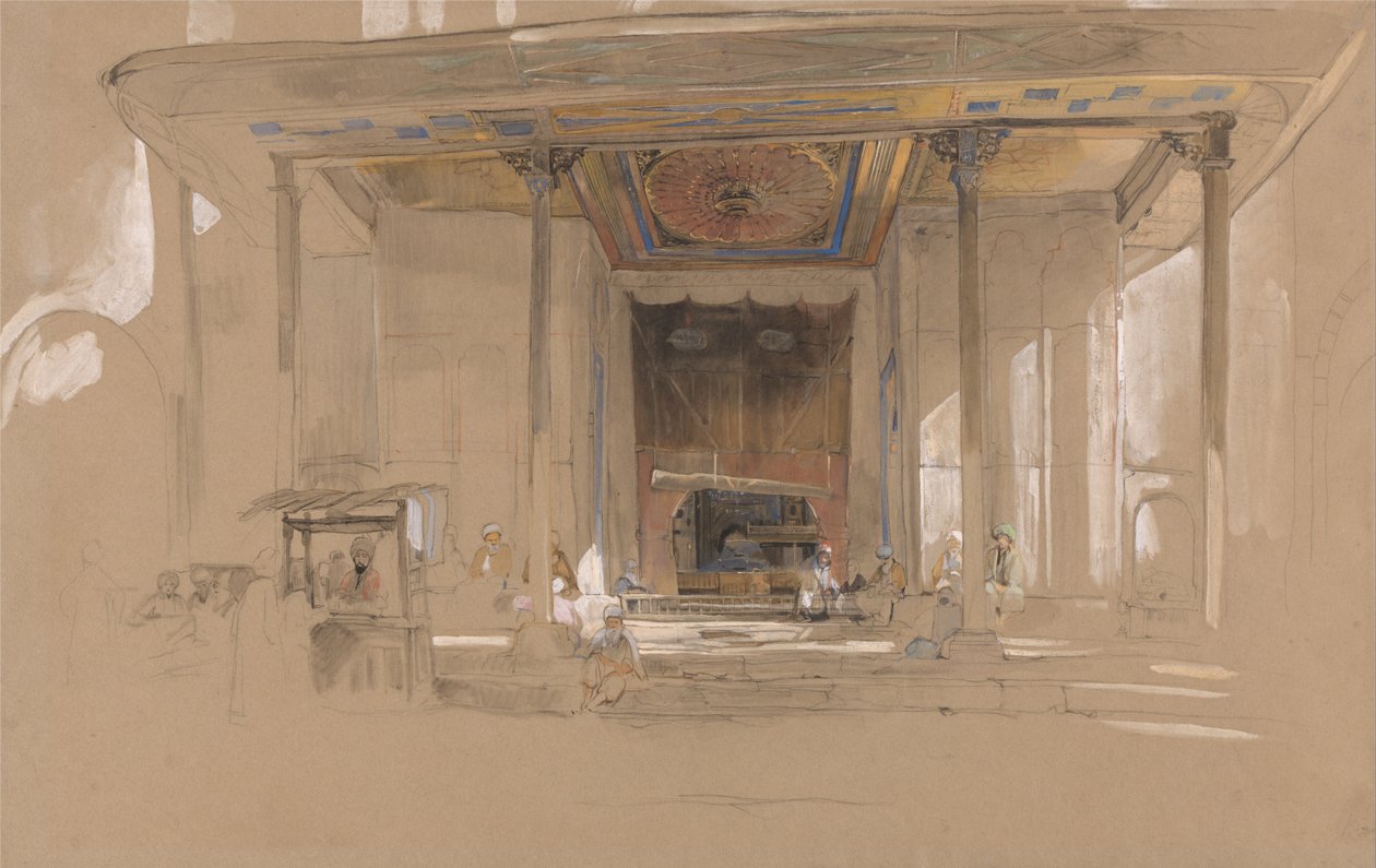 Haupteingang der Großen Moschee, (Ulu cami) Bursa, Türkei von John Frederick Lewis