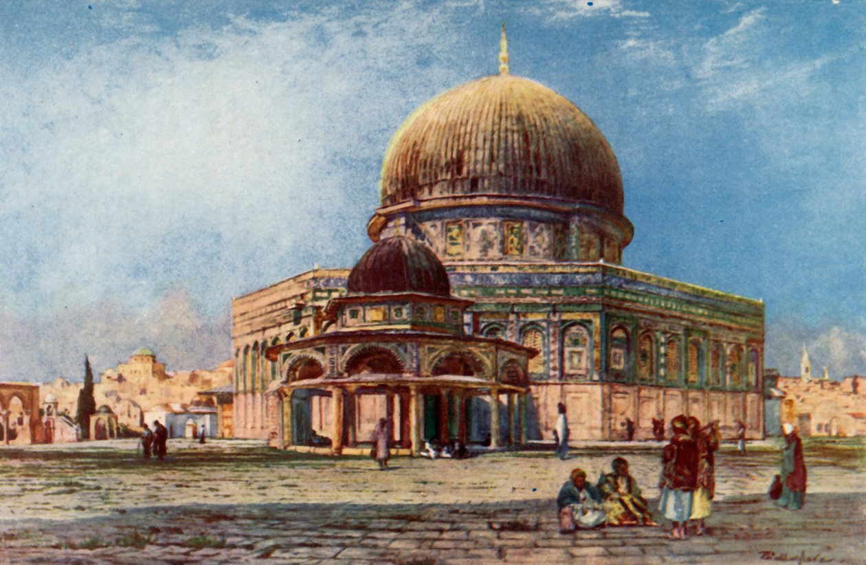 Felsendom mit Kuppel der Kette Kubbet Es Silseleh, 1902 von John Fulleylove