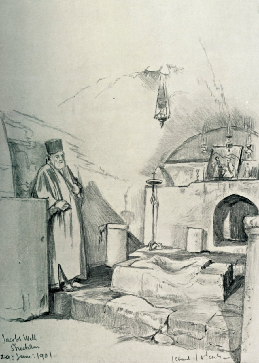 Jakobsbrunnen in Sichem Nablus, 1902 von John Fulleylove