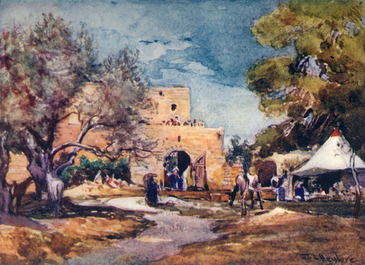 Mittelalterliches Gebäude außerhalb der Nordmauer von Jerusalem von John Fulleylove