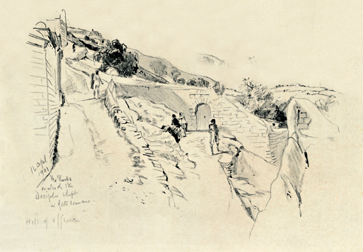 Auf dem Ölberg, wo die Jünger während der Agonie im Garten schliefen, 1902 von John Fulleylove