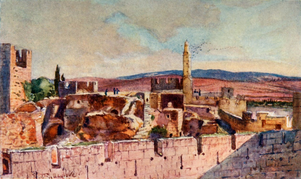 Teil der Zitadelle von Jerusalem, 1902 von John Fulleylove