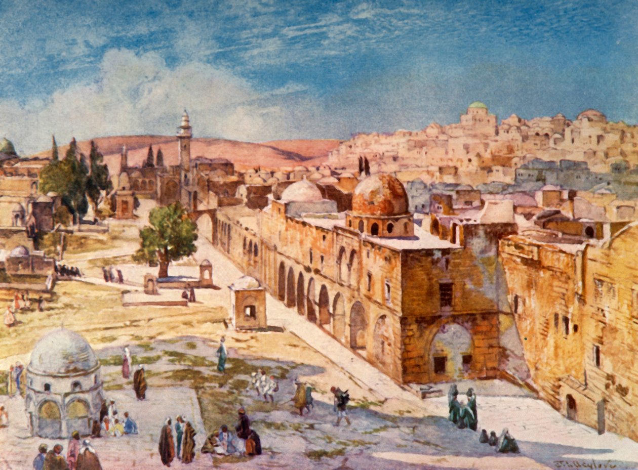 Westseite des Tempelbereichs von den Kasernen in der Nähe des Standorts des Turms von Antonia, 1902 von John Fulleylove