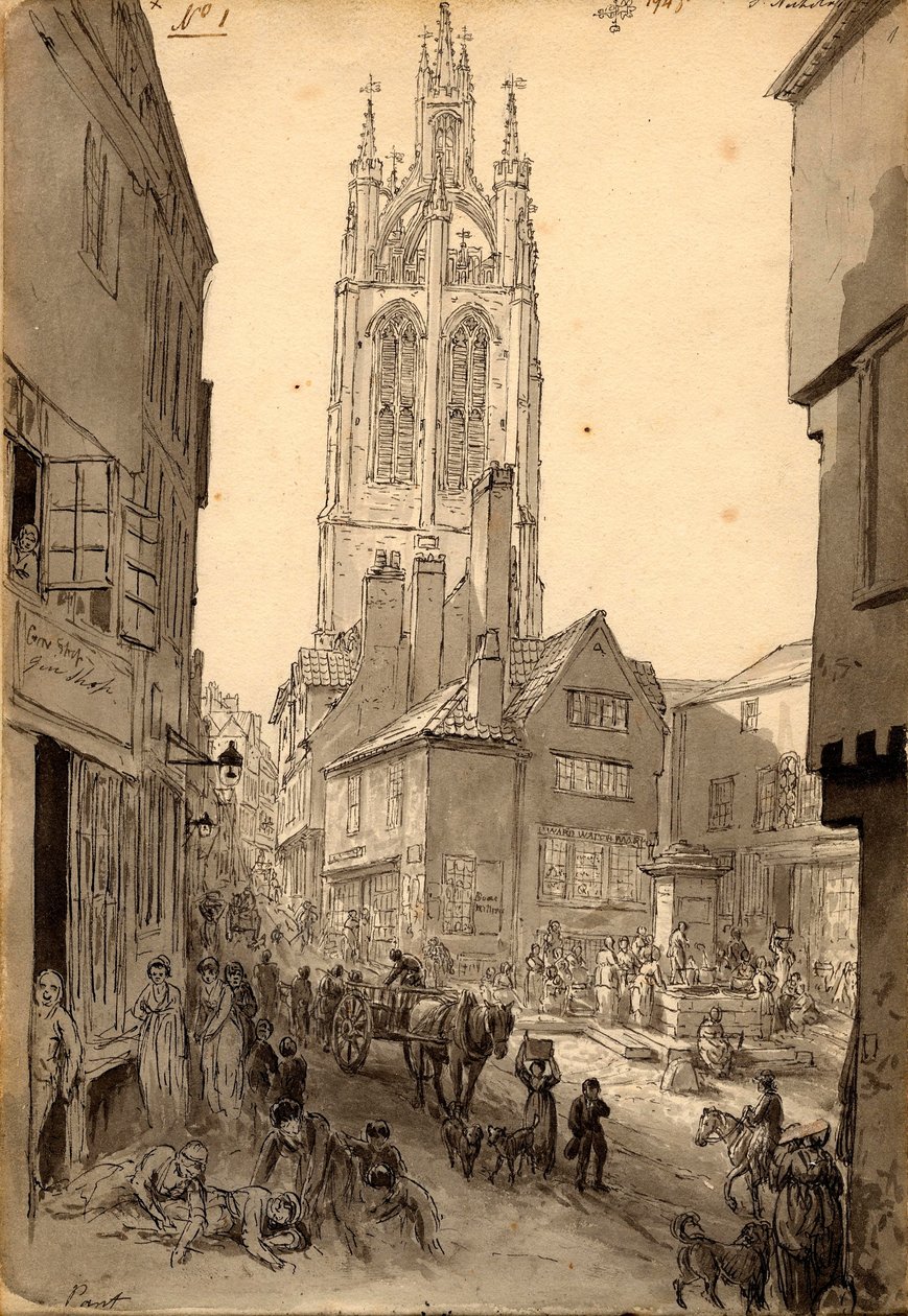 Der alte Gin-Shop in der Nähe der St. Nicholas Kirche, Newcastle von John Glover