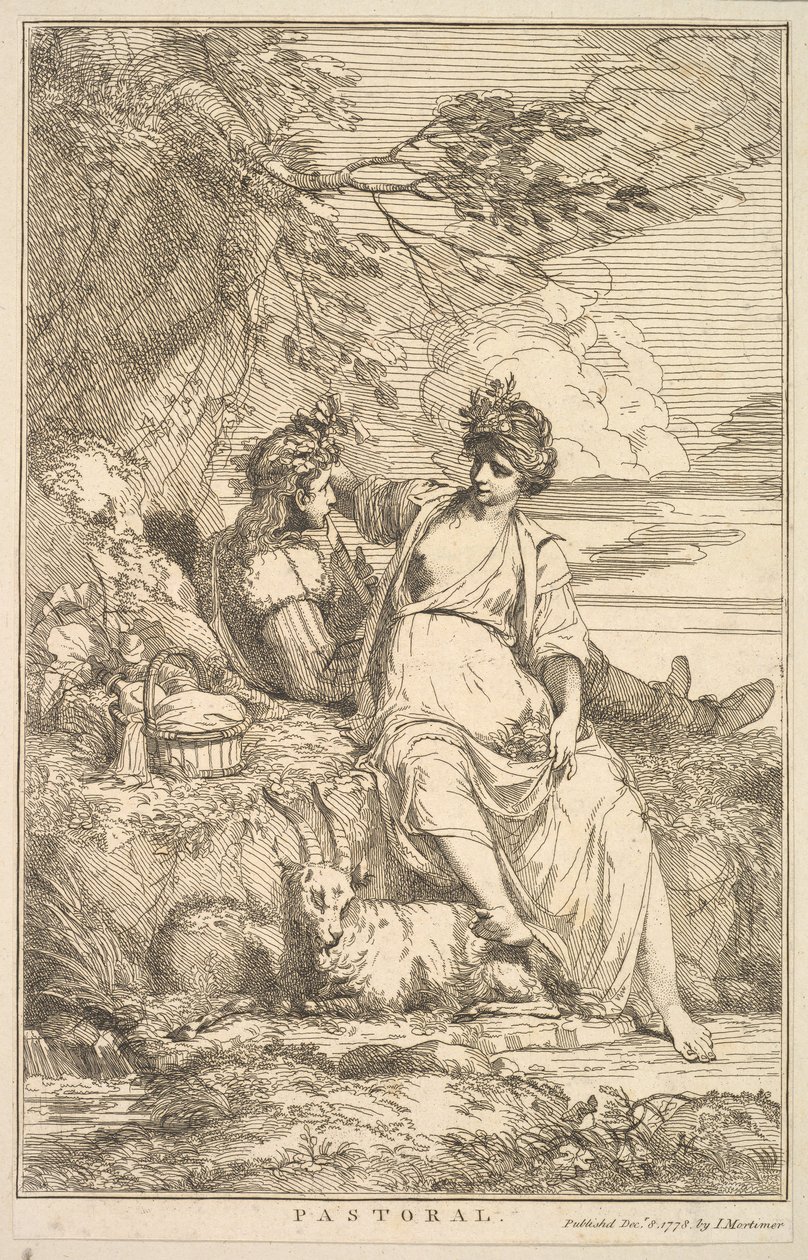 Pastoral aus Fünfzehn Radierungen Sir Joshua Reynolds gewidmet, 8. Dezember 1778 von John Hamilton Mortimer