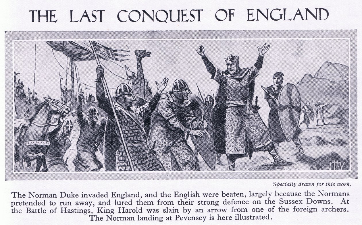 Die letzte Eroberung Englands 1066 n. Chr., ca. 1950 von John Harris Valda
