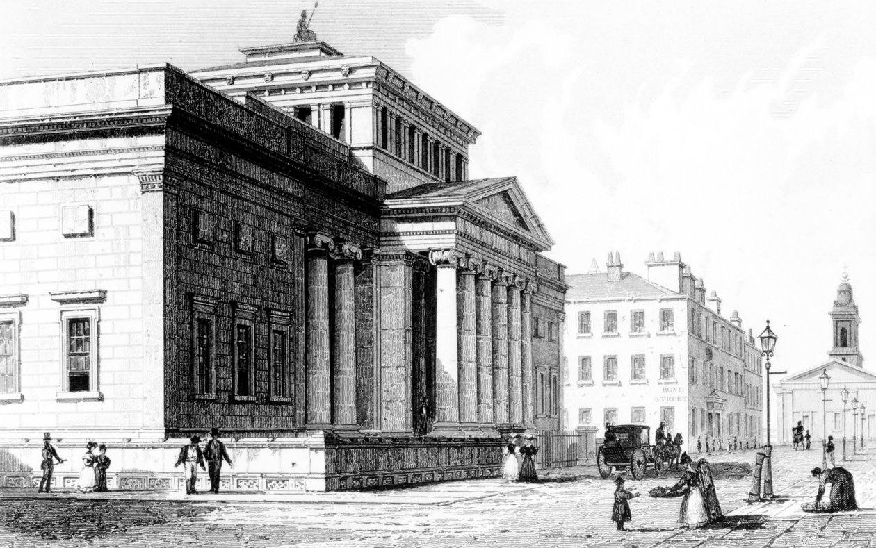 Die Royal Institution, Manchester, graviert von Richard Winkles, ca. 1836 von John Harwood