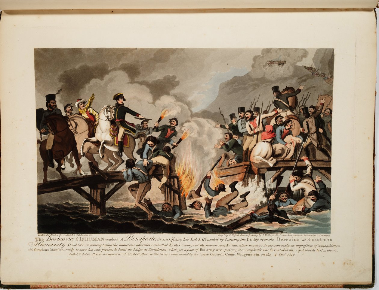 Französische Armee überquert die Beresina im November 1812, 1813 von John Hassell
