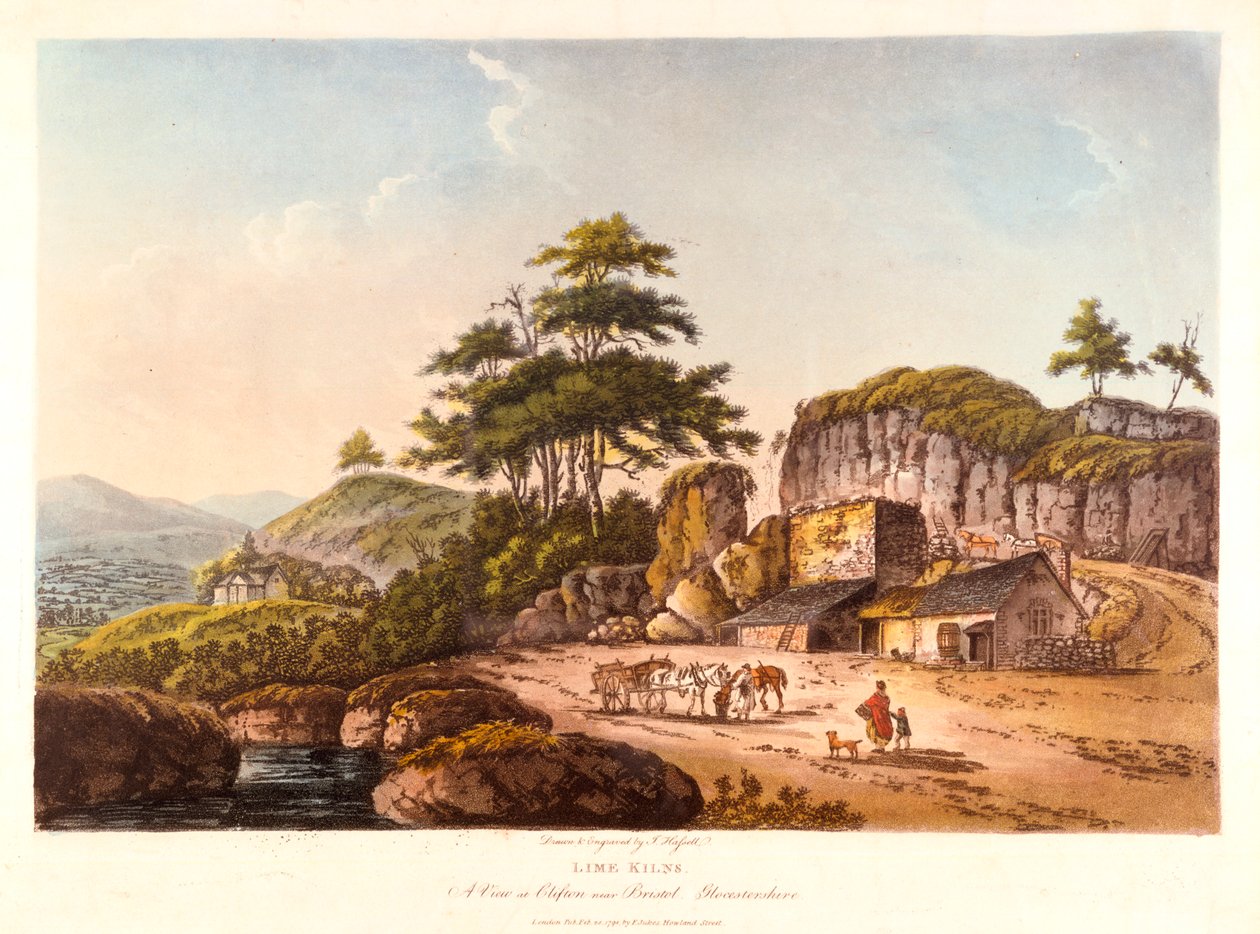 Kalköfen. Eine Ansicht bei Clifton nahe Bristol, Gloucestershire, 1798 von John Hassell