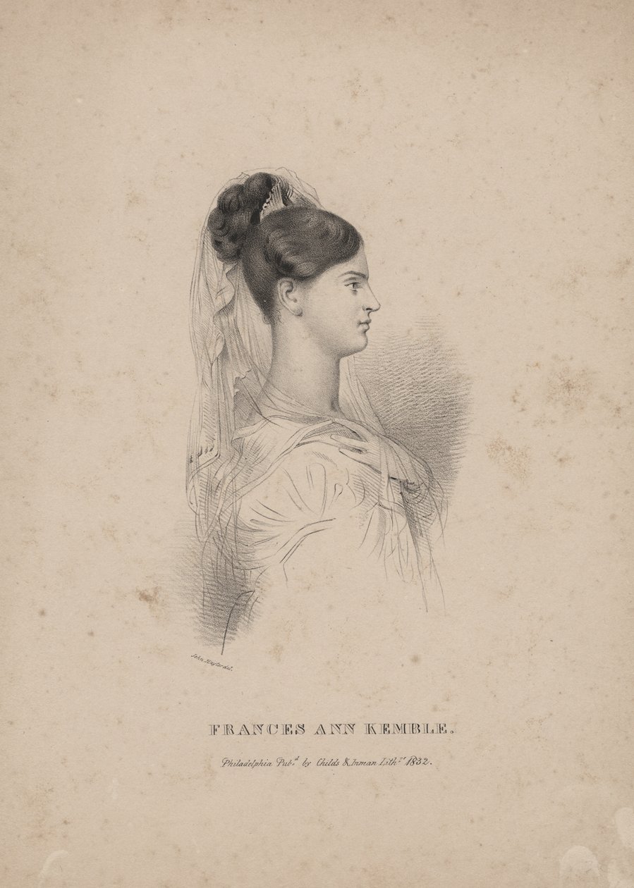 Frances Ann Kemble, Lithographie von Childs und Inman von John Hayter