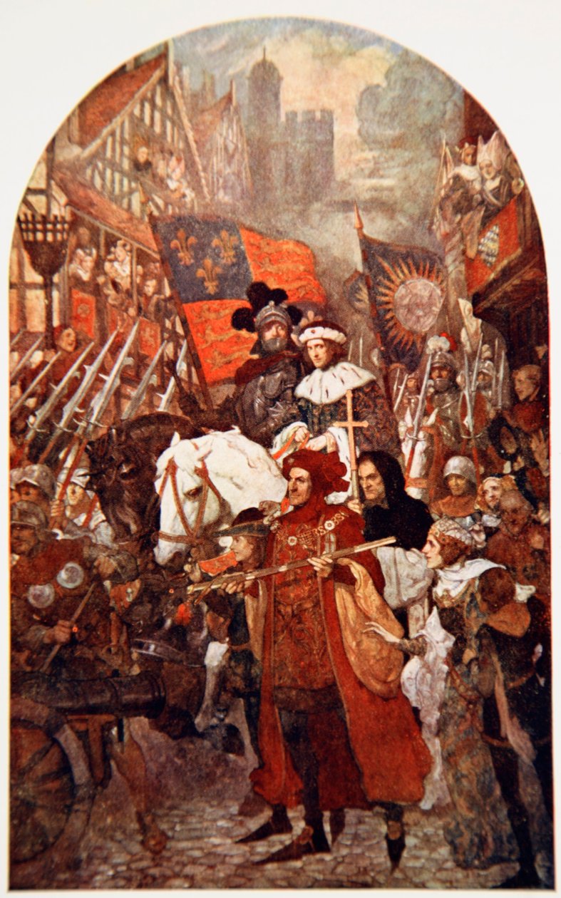 Band marschiert zur Unterstützung von Edward IV. in der Schlacht von Barnet von John Henry Amshewitz