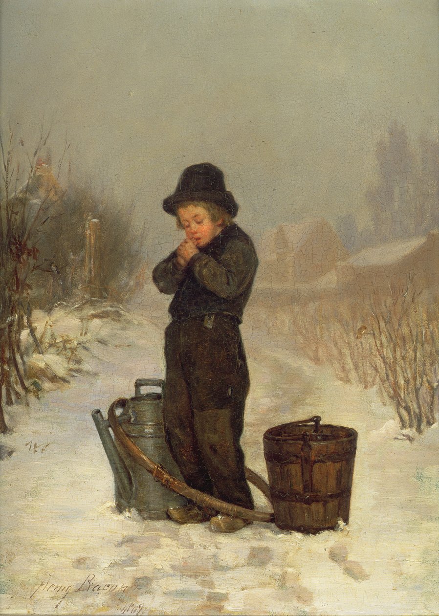 Er wärmt seine Hände, 1867 von John Henry Frederick Bacon