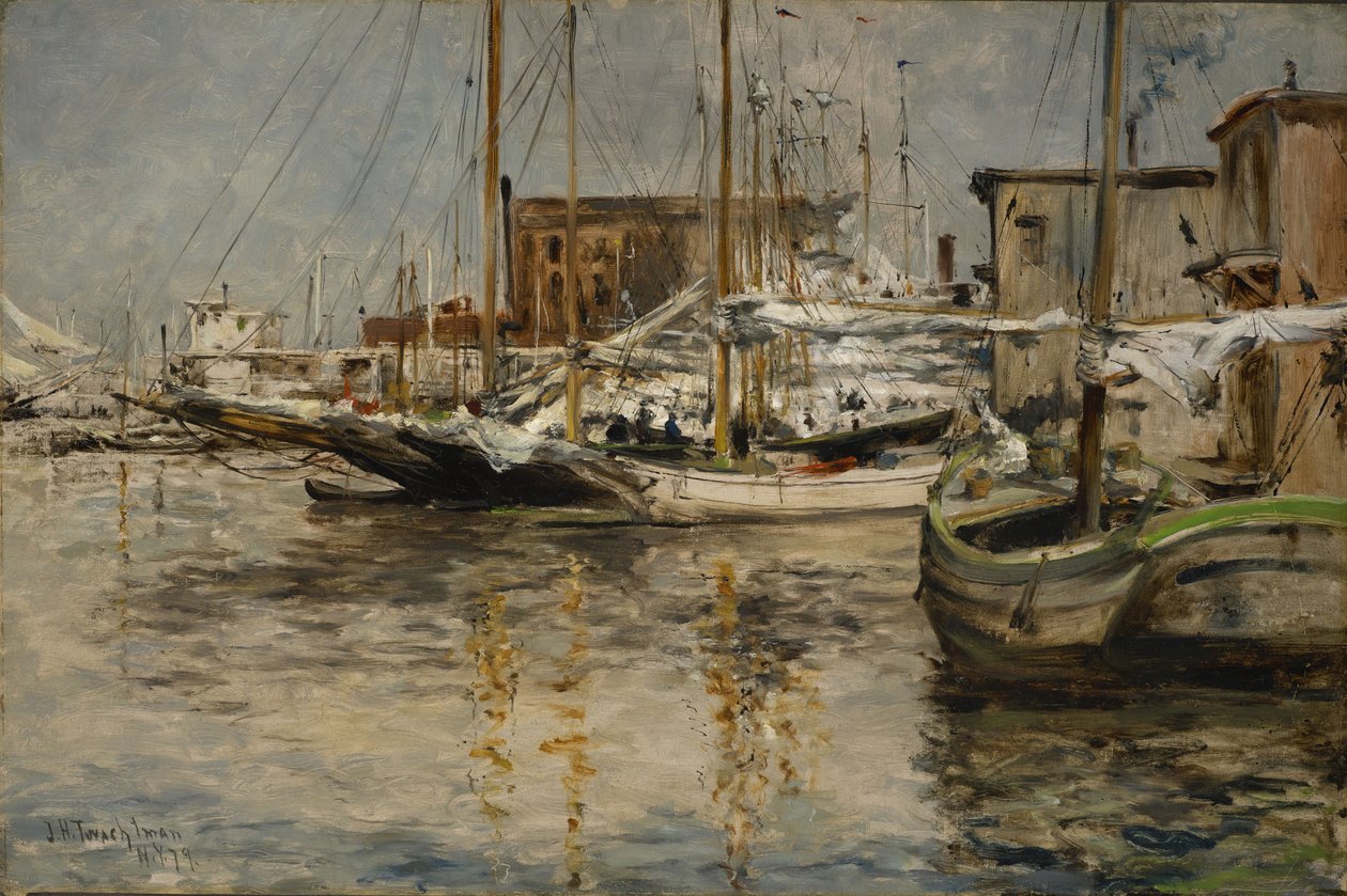 Austernboote, North River von John Henry Twachtman