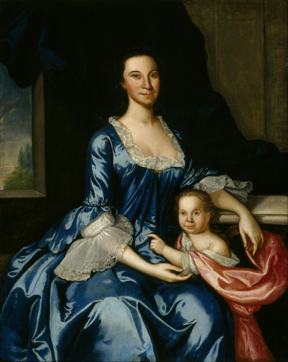 Porträt von Mrs. Matthew Tilghman (Anna Lloyd, 1724–1794) und ihrer Tochter, Anna Maria (1755–1843) von John Hesselius