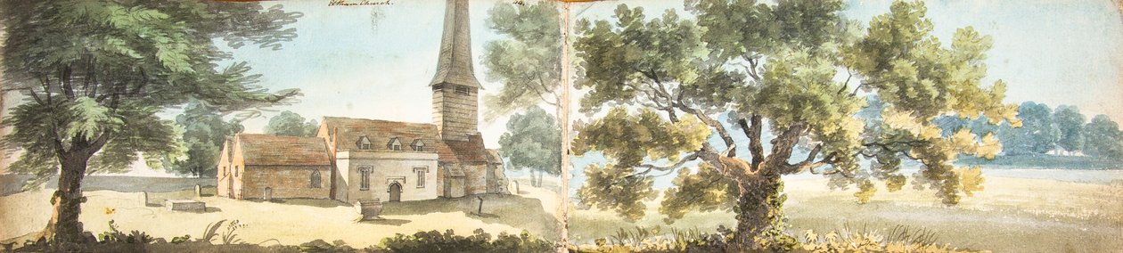 Alte Eltham-Kirche und eine Eiche, Kent von John Inigo Richards